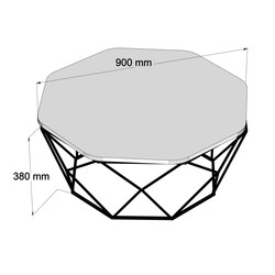 Diamond Metal Ayaqlı Jurnal Masası - Beyaz - 4