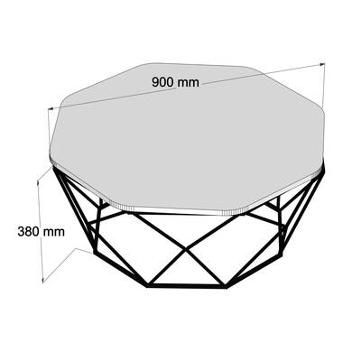 Diamond Metal Ayaqlı Jurnal Masası - Beyaz - 4