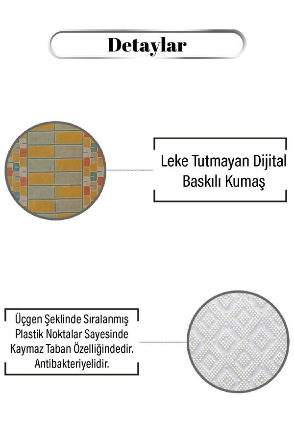 Dikdörtgen Parça Desen Dijital Baskılı Zenit Kilim - 3