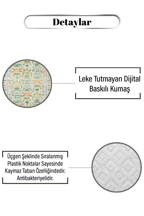 Doğa ve Bitki Desen Dijital Baskılı Zenit Kilim - 3