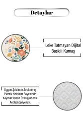 Düz Çiçek Desen Dijital Baskılı Zenit Kilim - 3