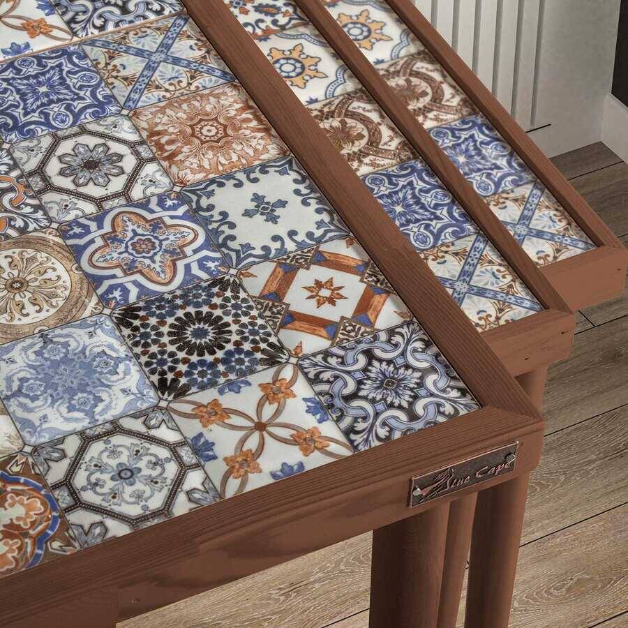 Esperanza 5'li Zigon Sehpa 64 cm * 64 cm - Ceviz - 3