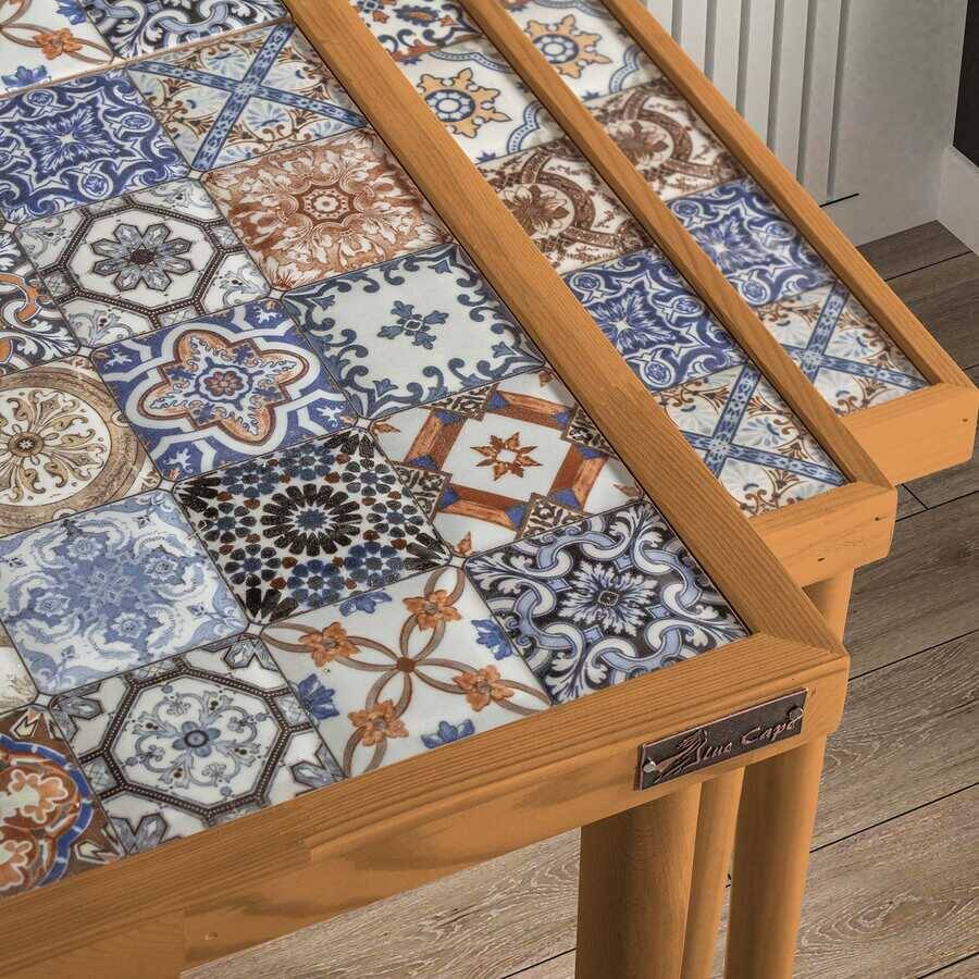 Esperanza 5'li Zigon Sehpa 64 cm * 64 cm - Kayın - 3