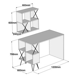 Extra Divar Rəfli Çalışma Masası - Ceviz - 4