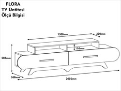 Flora Tv Stend - Ceviz / Beyaz - 4