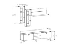 Alvin Tv Stend - Cəviz - 4