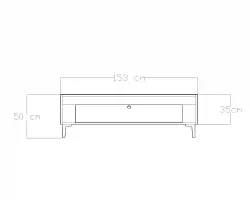 Arch Tv Stend Dəsti + Jurnal Masası + Tv Stend - Cəviz/Qara - 7