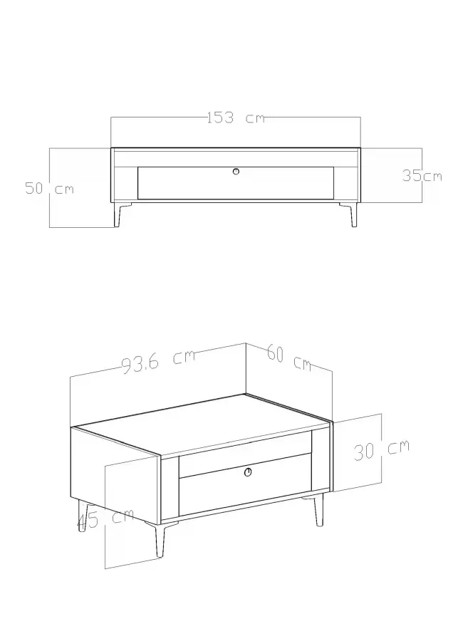 Arch Tv Stend Dəsti + Jurnal Masası + Tv Stend - Cəviz/Qara - 6