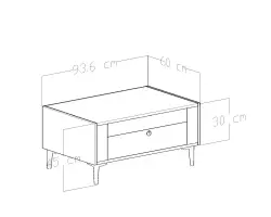 Arch Tv Stend Dəsti + Jurnal Masası + Tv Stend - Cəviz/Qara - 8