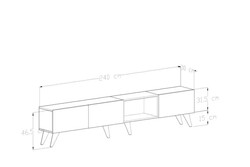 Clarins Tv Stend 240 Cm - Qara Ceviz - 5