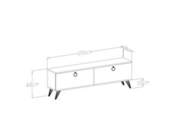 Dawn Tv Stend 150 Cm - Ağ - 6