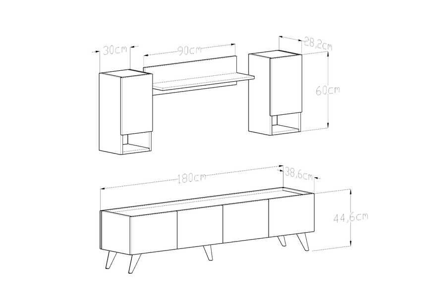 Gustavo Tv Stend - Cəviz - 4