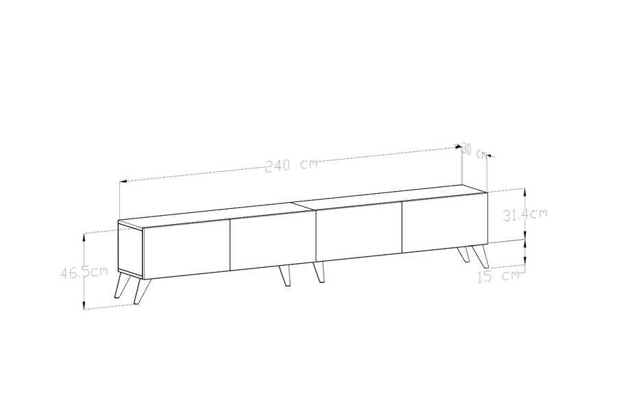 Milan Tv Stend 240 cm - Antrasit - 5