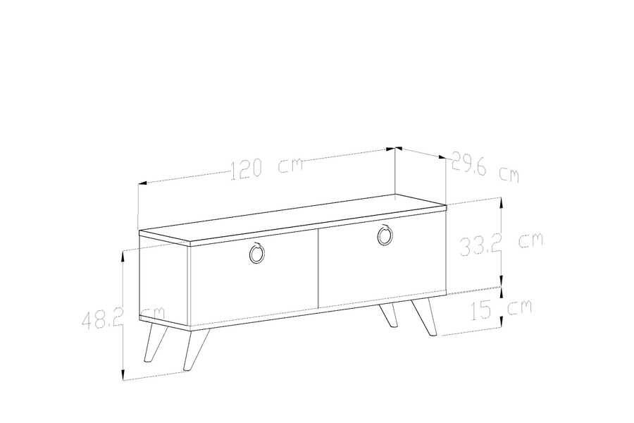 Night Tv Stend 120 cm - Qara - 6