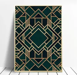 Green Gold Geometrik Kətan Tablo TB1165 - 1