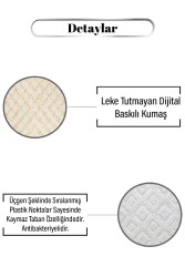 Gri Elmas Desen Dijital Baskılı Zenit Kilim - 3