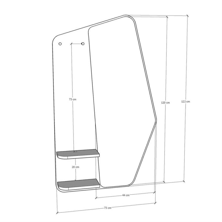 İrregular Dəhliz Boy Güzgüsü - Cəviz - 4