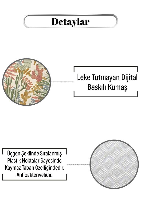 Kaktüs Desen Dijital Baskılı Zenit Kilim - 3