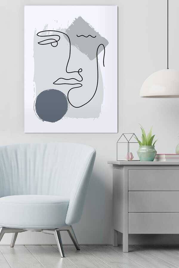 Kətan Draw Face Deseni Tablo 0333 - 1