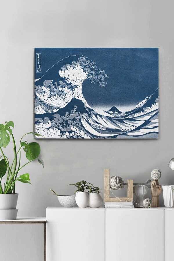 Kətan Great Wave Deseni Tablo 0629 - 1