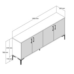 Kiev 160Cm Konsol - Beyaz / Beyaz - 5