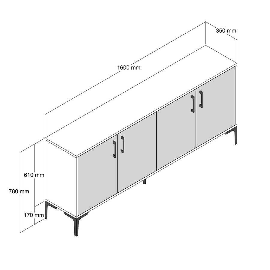 Kiev 160Cm Konsol - Ceviz / Antrasit - 5