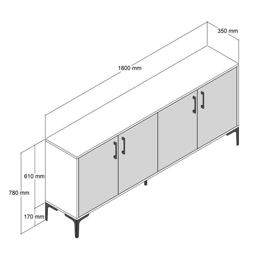 Kiev 160Cm Konsol - Ceviz / Krem - 6