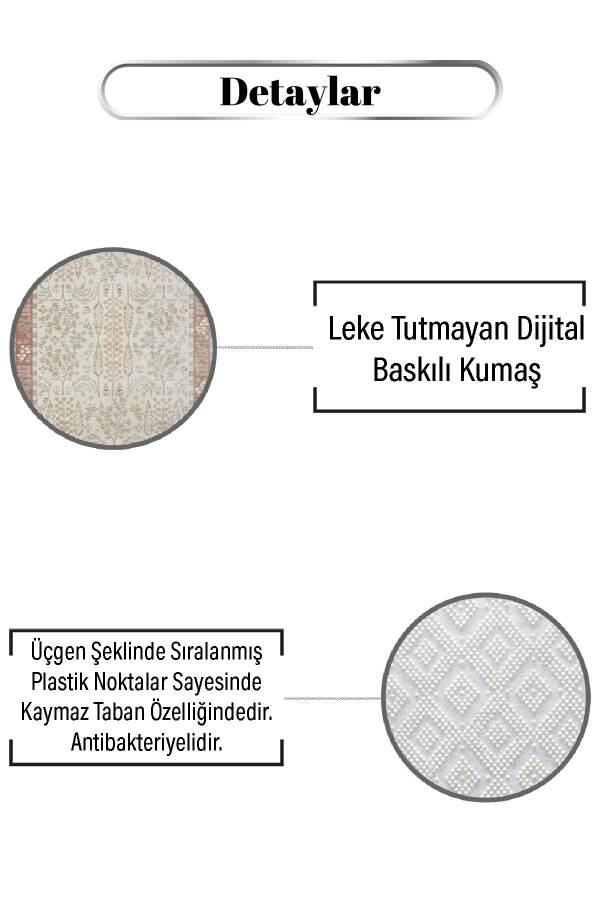 Kiremit Kenarlı Bitki Desen Dijital Baskılı Zenit Kilim - 3