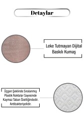 Koyu Pudra Çizgi Dokulu Modern Desen Dijital Baskılı Zenit Kilim - 3