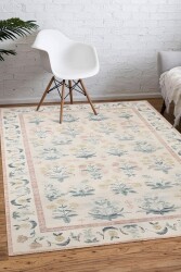 Krem Bitki Desen Dijital Baskılı Zenit Kilim - 1