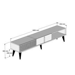 Milan Alt Tv Stend - Ceviz / Ceviz - 5