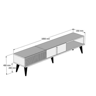 Milan Alt Tv Stend - Ceviz / Ceviz - 5