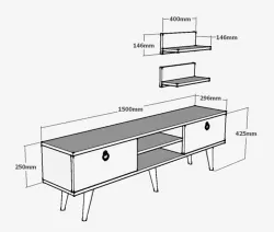 Milano Tv Stend - Cəviz - 4