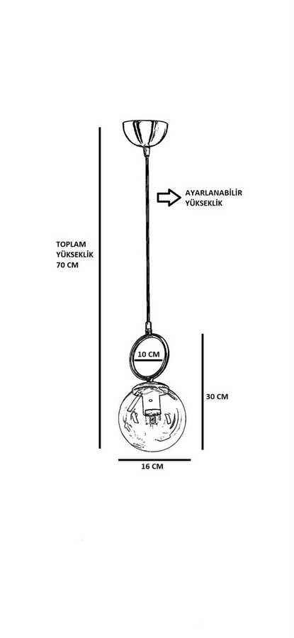 Morino Tekli Bal Camlı Eskitme Çilçıraq - 3