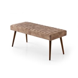 Mutfak Bank Bench Oturma Markiz 110cm Kahve Kumaş - 1