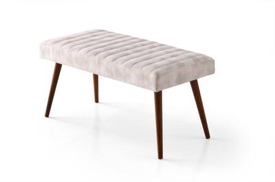 Mutfak Bank Bench Oturma Markiz 95cm Krem Kumaş - 2