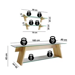 Masif Ahşap Tv Stend Wood' n Glass TV204 - 6