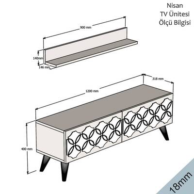 Nisan Tv Stend - Ceviz - 4