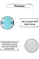 Ortası Mavi Desen Dijital Baskılı Zenit Kilim - 3