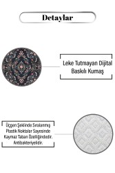 Otantik Renkli Çiçek Desen Dijital Baskılı Zenit Kilim - 3