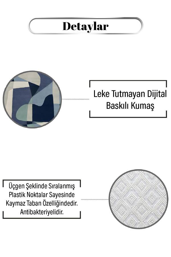 Oval Parça Desen Dijital Baskılı Zenit Kilim - 3