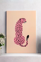 Pembe Leopar Kanvas Tablo - 2