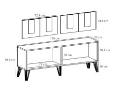 Piano Tv Stend - Cəviz/Ağ - 6