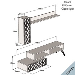 Planet Tv Stend - Ceviz / Beyaz - 5