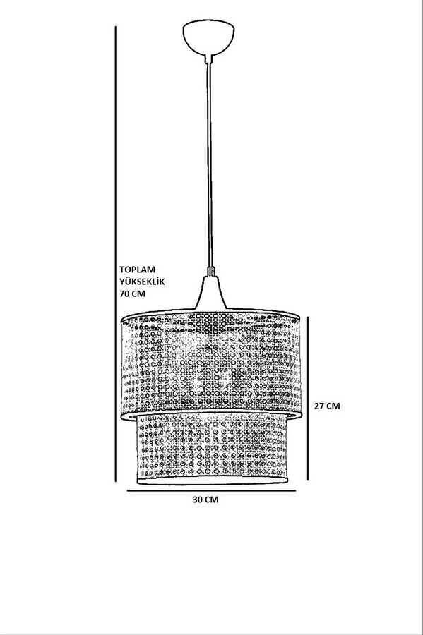 Rattan Ceviz Küçük Pasta Çilçıraq - 4