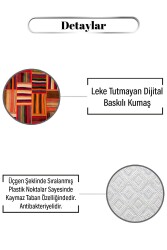 Renkli Çizgili Otantik Desen Dijital Baskılı Zenit Kilim - 3