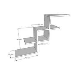 Reynard Divar Rəfi - Boz - 4