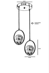 Ring 2 Li Tepsili Gold Beyaz Camlı Çilçıraq - 2