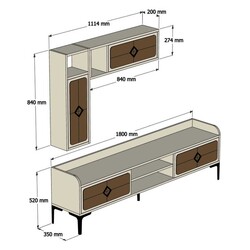 Samba Tv Stend - Ceviz / Ceviz - 6