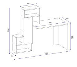 Segoro Çalışma Masası - Cəviz - 5